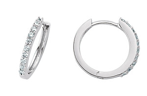 925 Sterling Silver CZ Hoop Earrings