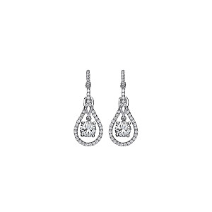 925 Sterling Silver CZ Fancy Drop Earrings