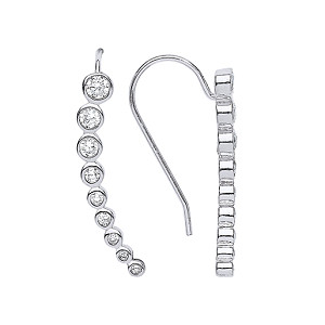 925 Sterling Silver CZ Cuff Wrap Earrings