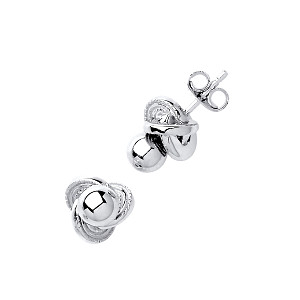 925 Sterling Silver Fancy Knot Stud Earrings