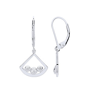 Gold Plated CZ Fancy Drop Earrings