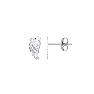 925 Sterling Silver Angel Wings Stud Earrings