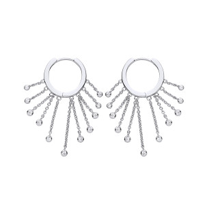 Gold Plated Gypsy Chain Hoop Earrings