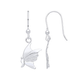 925 Sterling Silver Bird Drop Earrings