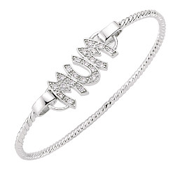 925 Sterling Silver Cubic Zirconia 'MUM' Bangle