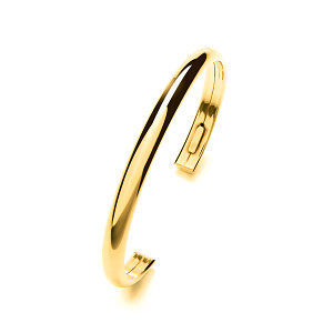Gold Plated Plain Dome Torque Bangle