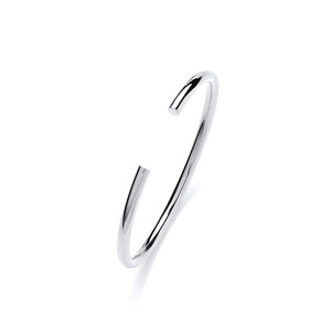 925 Sterling Silver Plain Round Tube Flexi Torque Bangle