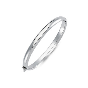 925 Sterling Silver Ladies Plain Hinged Bangle