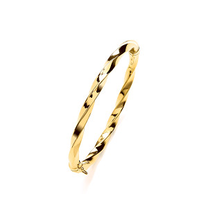 Gold Plated Twist Hinge Ladies Bangle