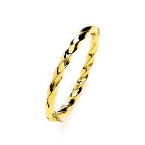 Gold Plated Twist Hinge Ladies Bangle