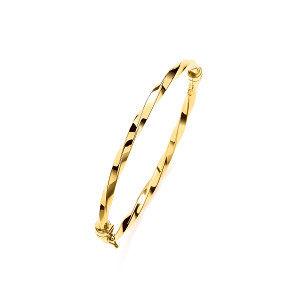 Gold Plated Twist Hinge Ladies Bangle