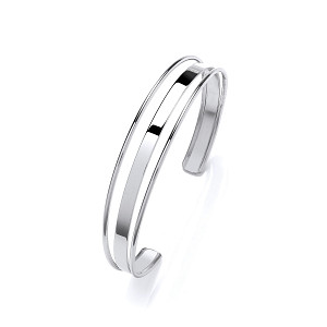 Silver Platinum Plate Fancy Ladies Bangle