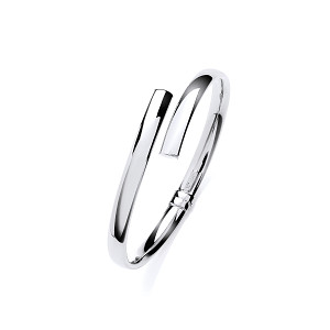 Silver Platinum Plate Fancy Crossover Ladies Bangle
