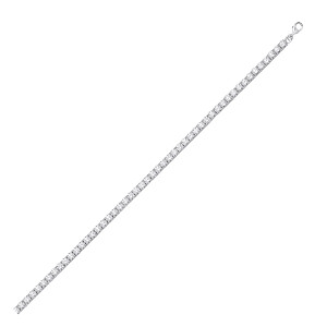 Silver CZ 4mm Round Stone Clawset Tennis Necklace