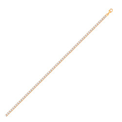 Gold Plated CZ 3mm Round Stone Clawset Tennis Necklace