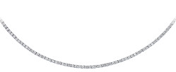 925 Sterling Silver Cubic Zirconia Round Stone Clawset Necklace
