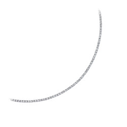 925 Sterling Silver Cubic Zirconia Round Stone Clawset Necklace