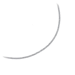 925 Sterling Silver Cubic Zirconia Square Necklace