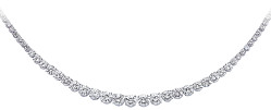 925 Sterling Silver Cubic Zirconia Round Stone Clawset Necklace