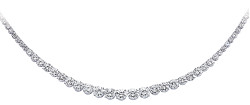 925 Sterling Silver Cubic Zirconia Round Stone Clawset Necklace