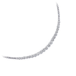 925 Sterling Silver Cubic Zirconia Round Stone Clawset Necklace