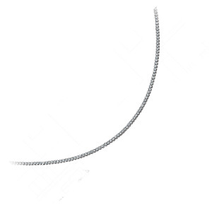 925 Sterling Silver Cubic Zirconia Rubover Tennis Necklace