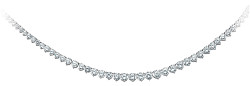 925 Sterling Silver Cubic Zirconia Graduated Necklace