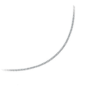 925 Sterling Silver Cubic Zirconia Round Stone Clawset Necklace