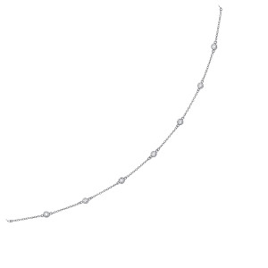 925 Sterling Silver Rhodium Plated Necklace with Cubic Zirconia