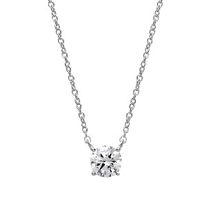 925 Sterling Silver CZ Claw Set Single Stone Fancy Necklace