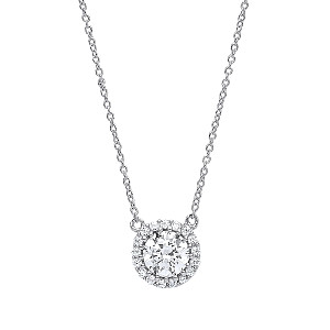 925 Sterling Silver CZ Fancy Pendant Necklace