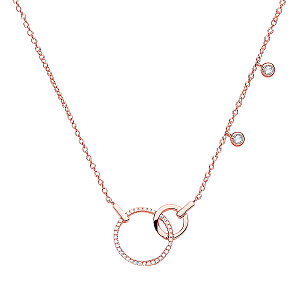 Rose Gold Plated CZ Circle Detail Fancy Necklace