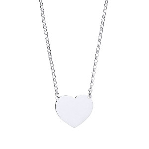 Silver Heart Engravable Pendant Necklace