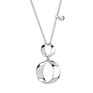 925 Sterling Silver Necklace With Twisted Circle Drop Pendant