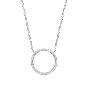 925 Sterling Silver Chain With CZ Circle Pendant