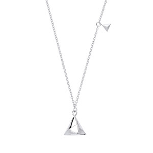 925 Sterling Silver Necklace With 925 Sterling Silver Cutout Triangle Pendant