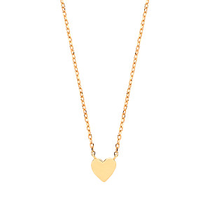 Gold Plated Plain Petite Love Heart Pendant Necklace