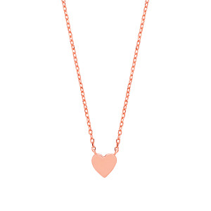 Rose Gold Plated Plain Petite Love Heart Pendant Necklace