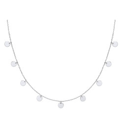 925 Sterling Silver Double Necklace With Plain Disc Charms