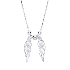 925 Sterling Silver Angel Wings Necklace