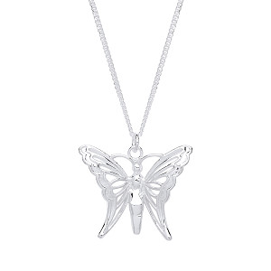 925 Sterling Silver Necklace With Cutout Butterfly Pendant