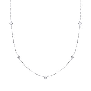 Silver Fancy Hearts Necklace