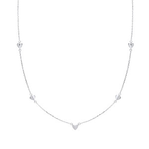 Silver Fancy Hearts Necklace