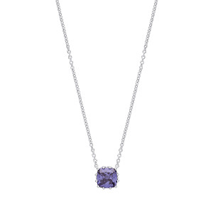 Silver Tanzanite Claw Set Pendant Necklace