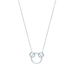 Silver Triple Circle Necklace With Spring Open For Charms