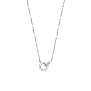 925 Sterling Silver Blue Spinal & CZ Fancy Necklace