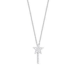 925 Sterling Silver CZ Star Drop Fancy Necklace