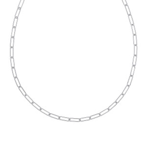 Silver Paper Link Chain Necklace