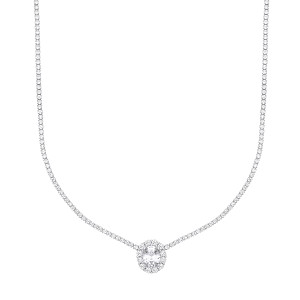 Silver CZ Tennis Choker 13