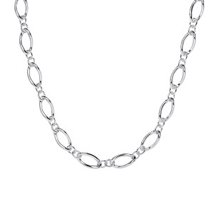 Silver Fancy Chunky Link Necklace (18